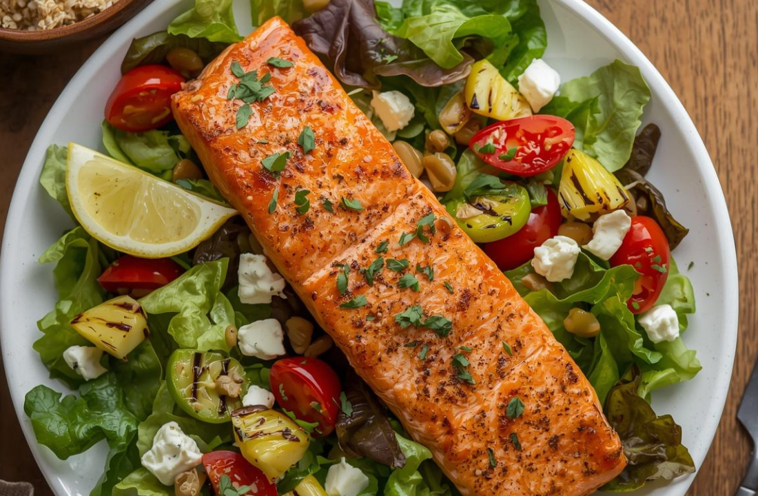 Mediterranean Grilled Salmon Salad